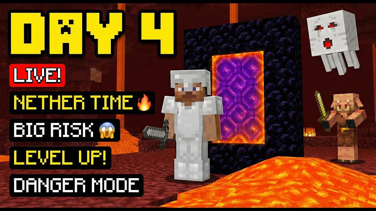 Day 4 in Minecraft LIVE | Big Upgrade & Big Risks!