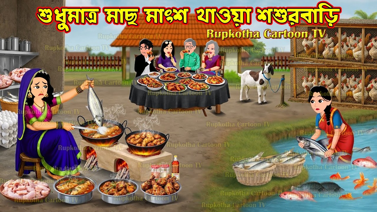 শুধুমাত্র মাছ মাংশ খাওয়া শশুরবাড়ি Sudhumatro Mach Mangsho Khaoa Shosurbari | Rupkotha Cartoon TV