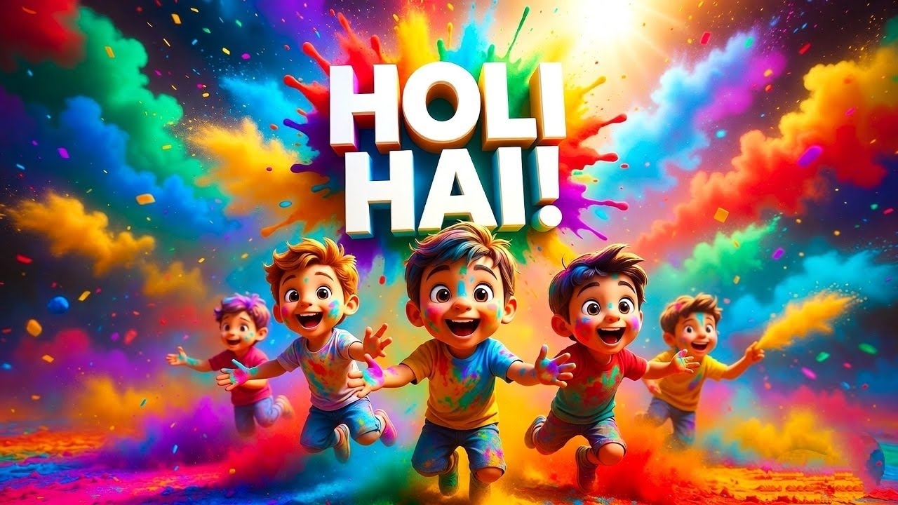  Kids Holi Song 2026 | Rangon Wali Holi | Happy Holi Cartoon Song for Children🌈