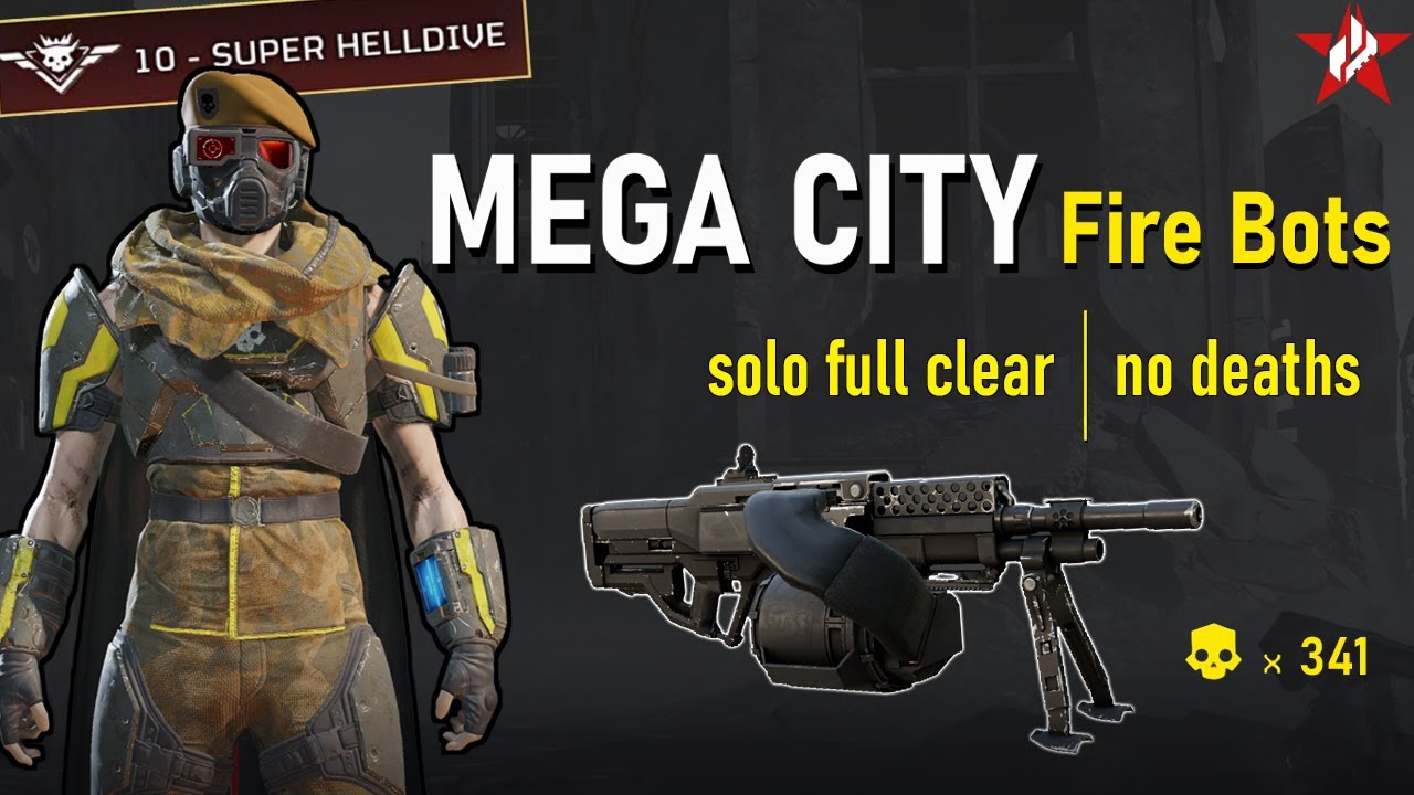 Helldivers 2 -  Mega City FIRE automatons! (SOLO full clear, Super Helldive)