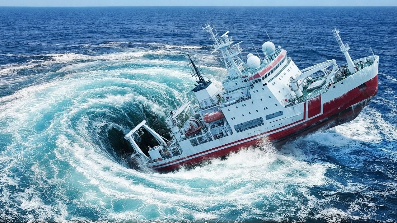 Arctic Research Ship Swallowed by Massive Sea Vortex | Maritime Disaster Simulation