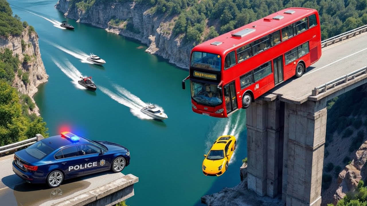 Cars vs COLLAPSE Broken Bridge #1 - BeamNG.drive Fails & Crashes 2025!