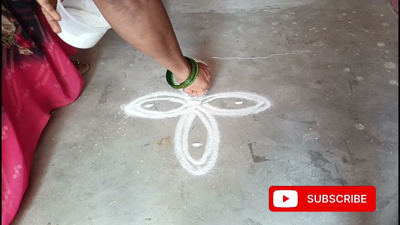 💐3*1dots படி கோலம் சங்கு கோலம் #kutti kolam daily kolam easy kolam