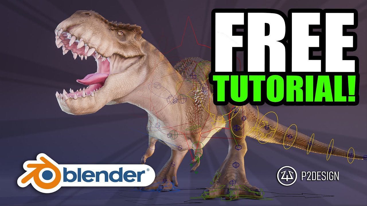 Animate a T-Rex Dinosaur in Blender Full tutorial (free rig)