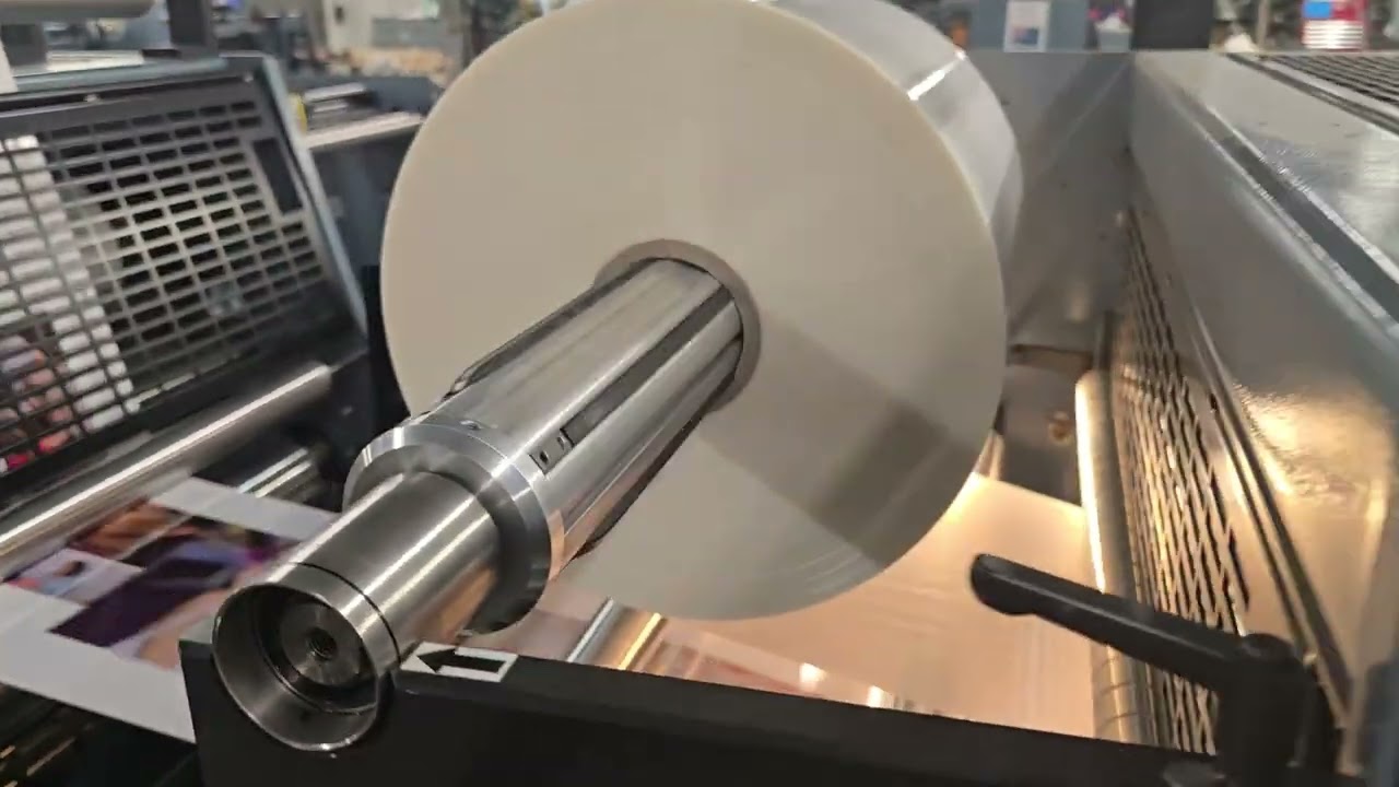 NEW MINI 76 TPH EMB VS REEL TO REEL LAMINATION AND EMBOSS 60M/MIN