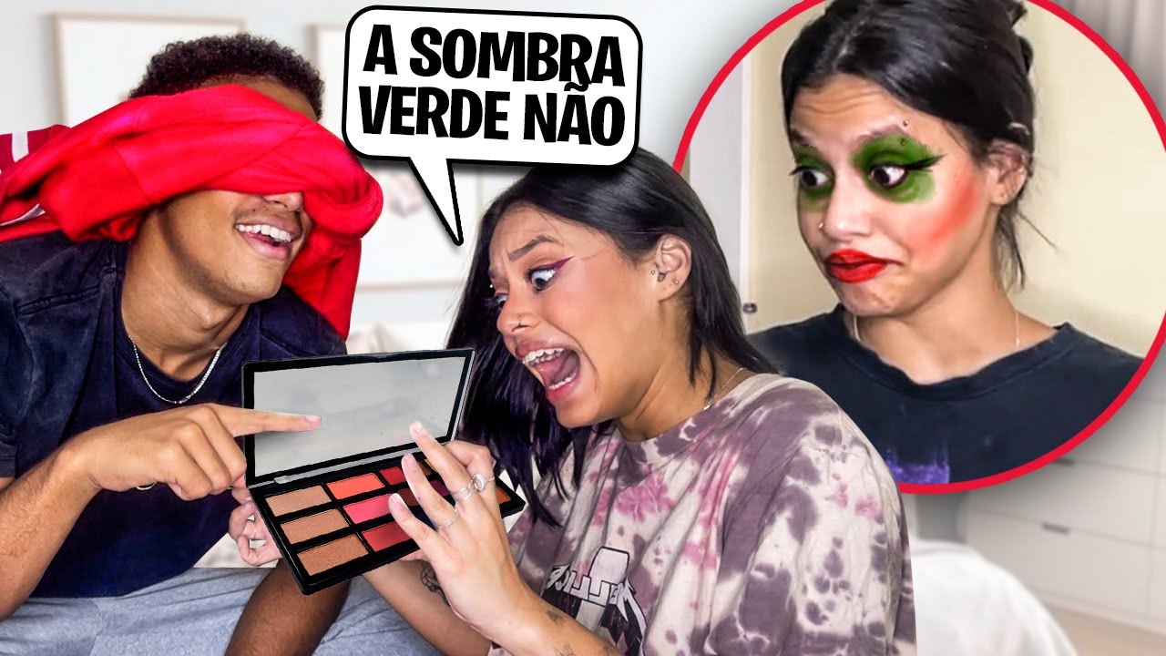 ELE ESCOLHEU MINHA MAQUIAGEM DE OLHOS FECHADOS!