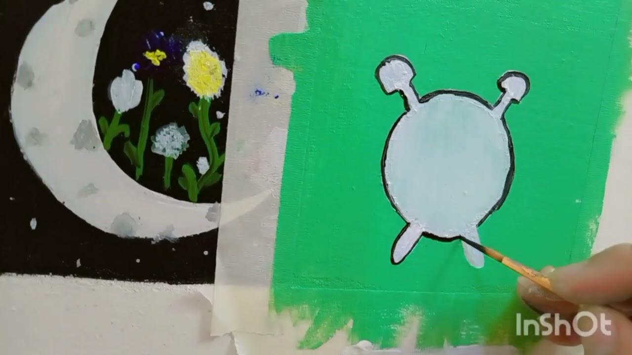 Time&Flower Aesthetic painting Easy painting Clock with flower 🌸🕒peaceful art