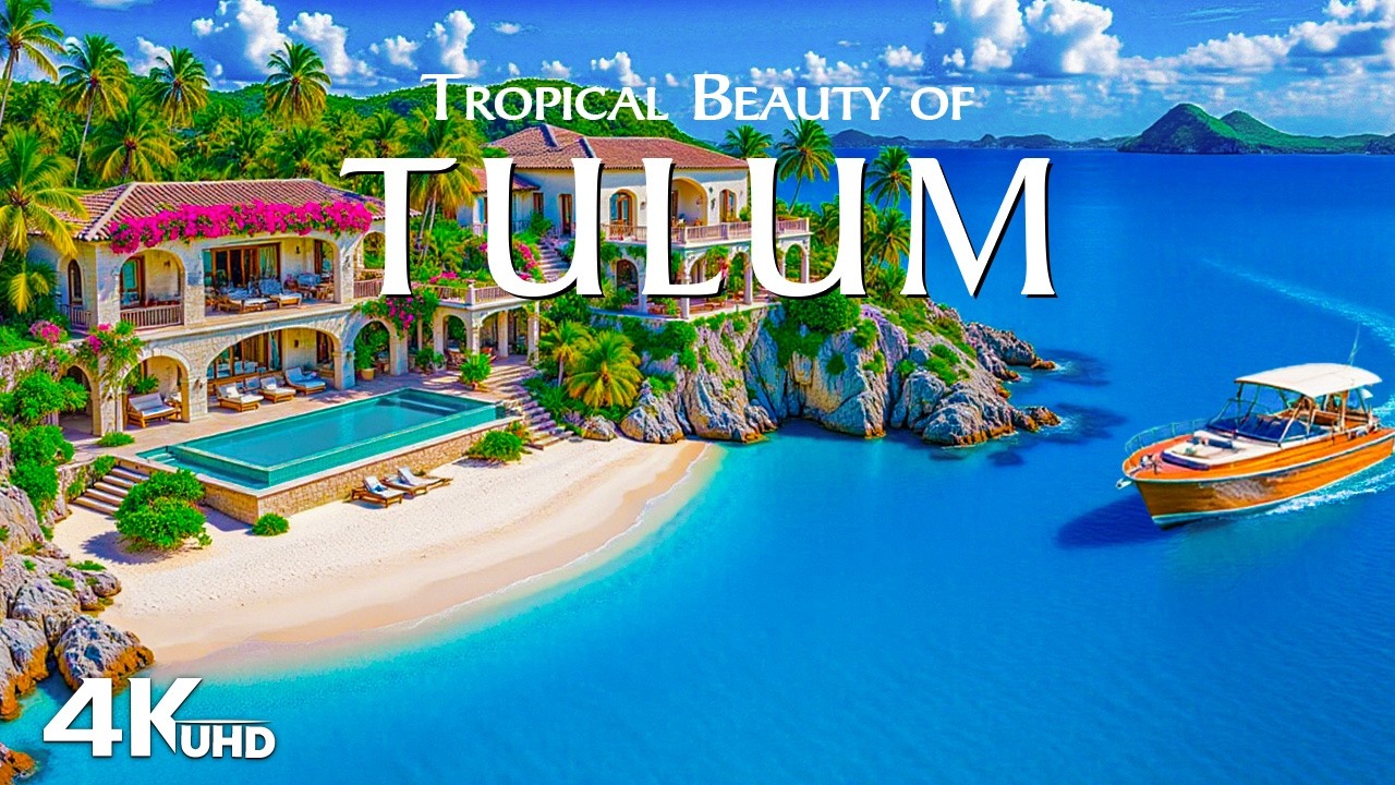 TULUM ISLAND PARADISE IN 4K DRONE FOOTAGE  Luxury Beachfront Villas & Stunning Blue Ocean Views
