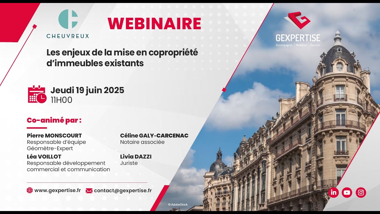 GEXPERTISE WEBINAIRE : Les enjeux de la mise en copropriété d'immeubles existantes