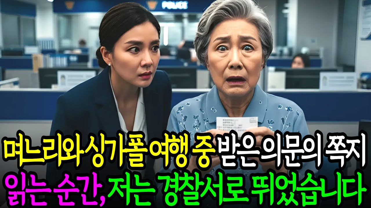 며느리와 싱가포르 여행 중 받은 의문의 쪽지 읽는 순간, 저는 경찰서로 뛰었습니다 | 노후사연 | 사연라디오 | 오디오북
