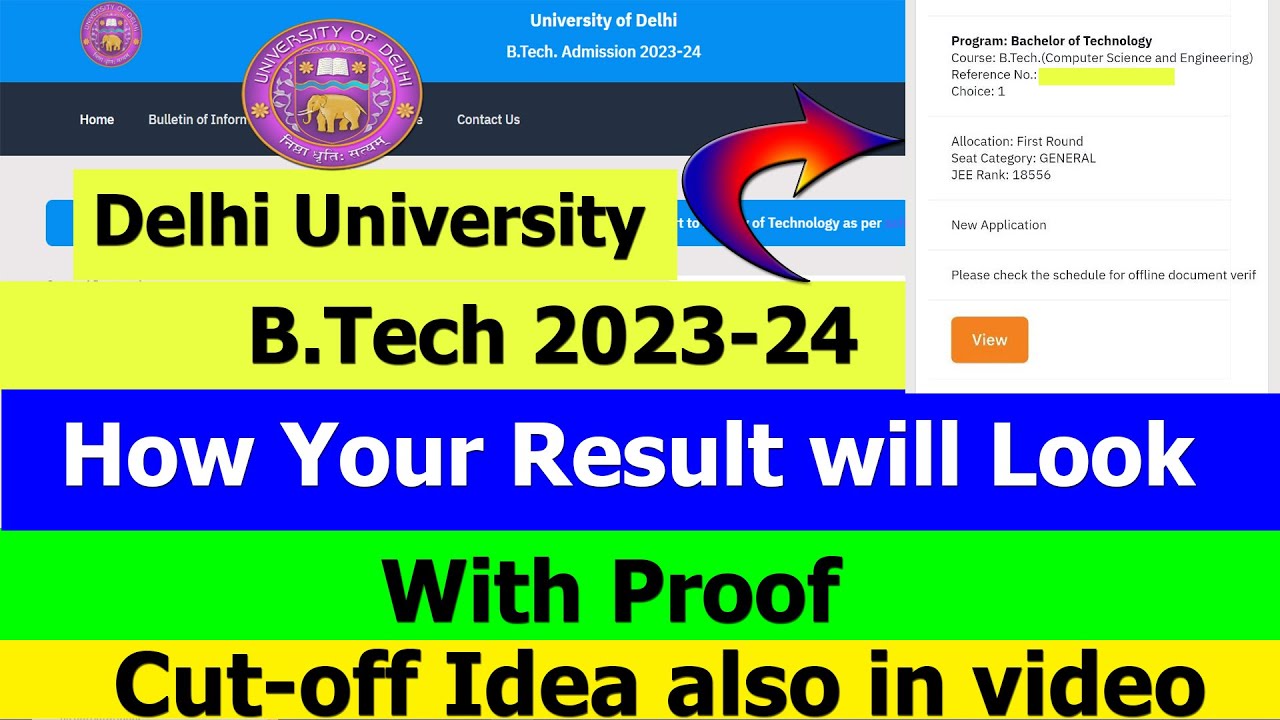 DU B.tech Results 2023 -24 | Declared | Cut-off Idea also | How To Check | Faculty Of Technology