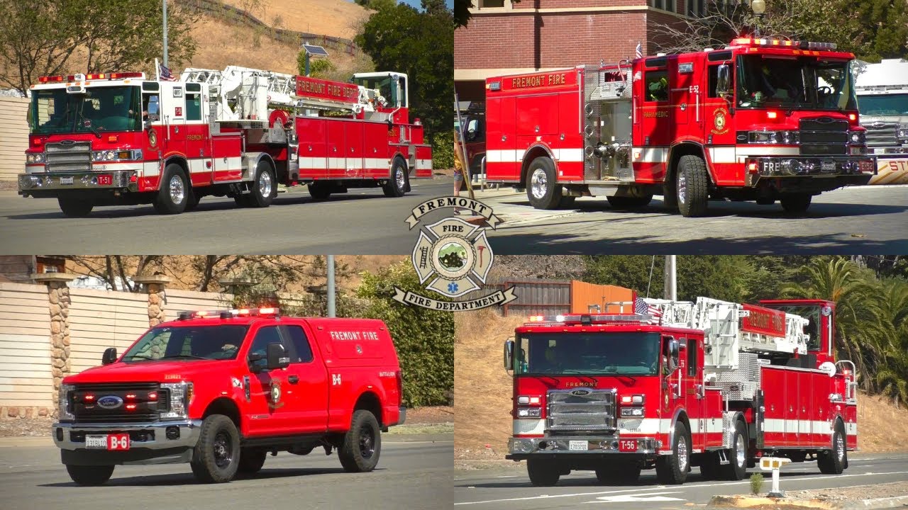 Fremont Fire Trucks Responding to a Structure Fire!