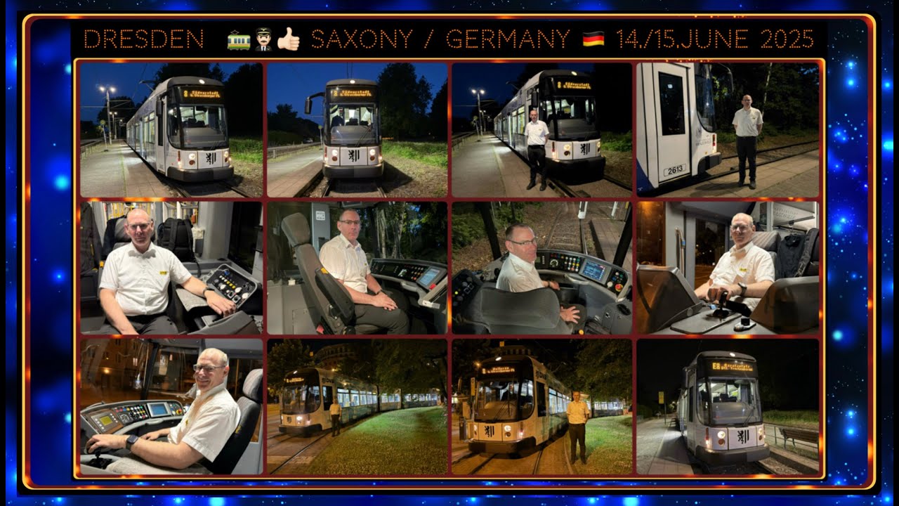 Dresdner Straßenbahnlinie 8 mit dem Straßenbahnfahrer Marcel / 14./15.Juni 2025 / Lange Videoversion