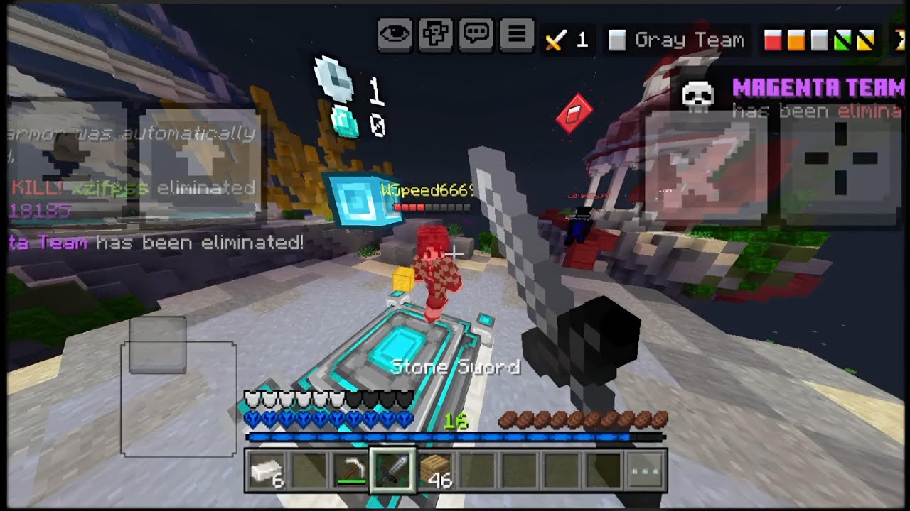 Hive bedwars gameplay on mobile 60FPS | ZionMC 