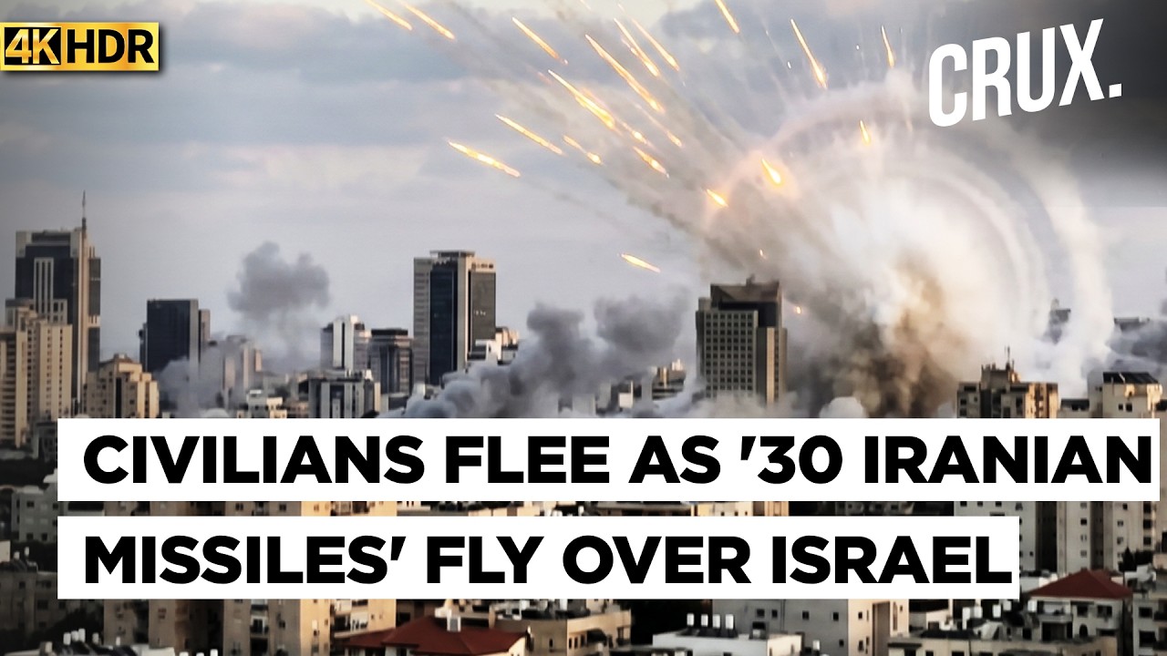 Iran Fires '30 Missiles' Targeting Israeli Airbases, Sirens Blare Near Dimona Nuclear Site | 4K