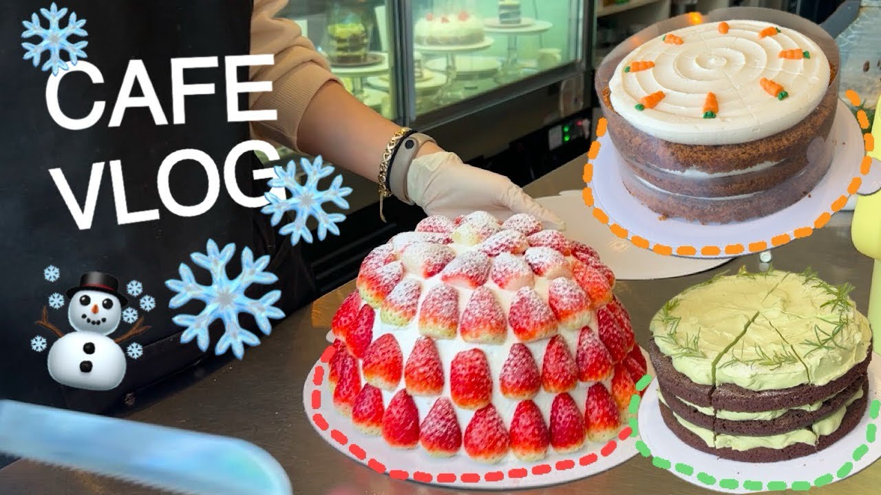카페 vlog | ❄️폭설..그래도 해야지 어떡해⛄️디저트브이로그