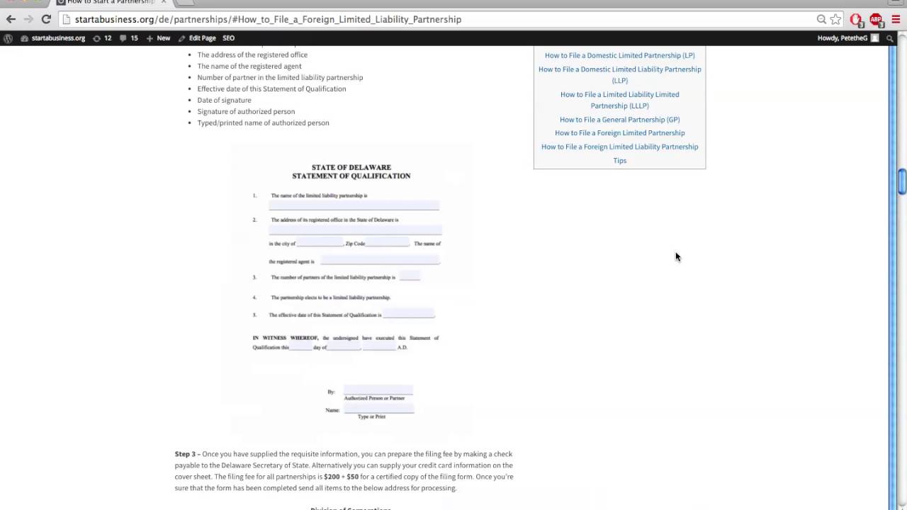 How to Start a Partnership (LP, LLP, LLLP, GP) in Delaware | DE Secretary of State