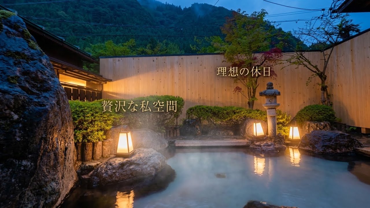 [公式] The,おこもりの宿　夢流し　庭園内湯、露天の紹介