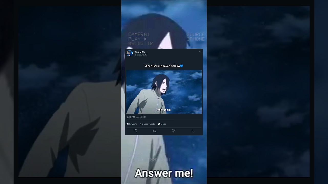 When Sasuke saved Sakura💙 #sasuke #sakura #naruto #boruto