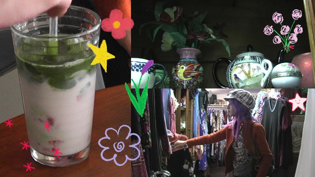 matcha latte and a small town thrift store