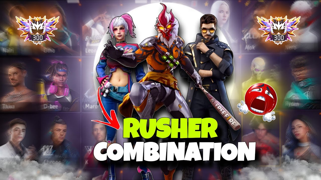 Best RUSH Character Combination in Free Fire 🔥 One Tap Entry Trick!
