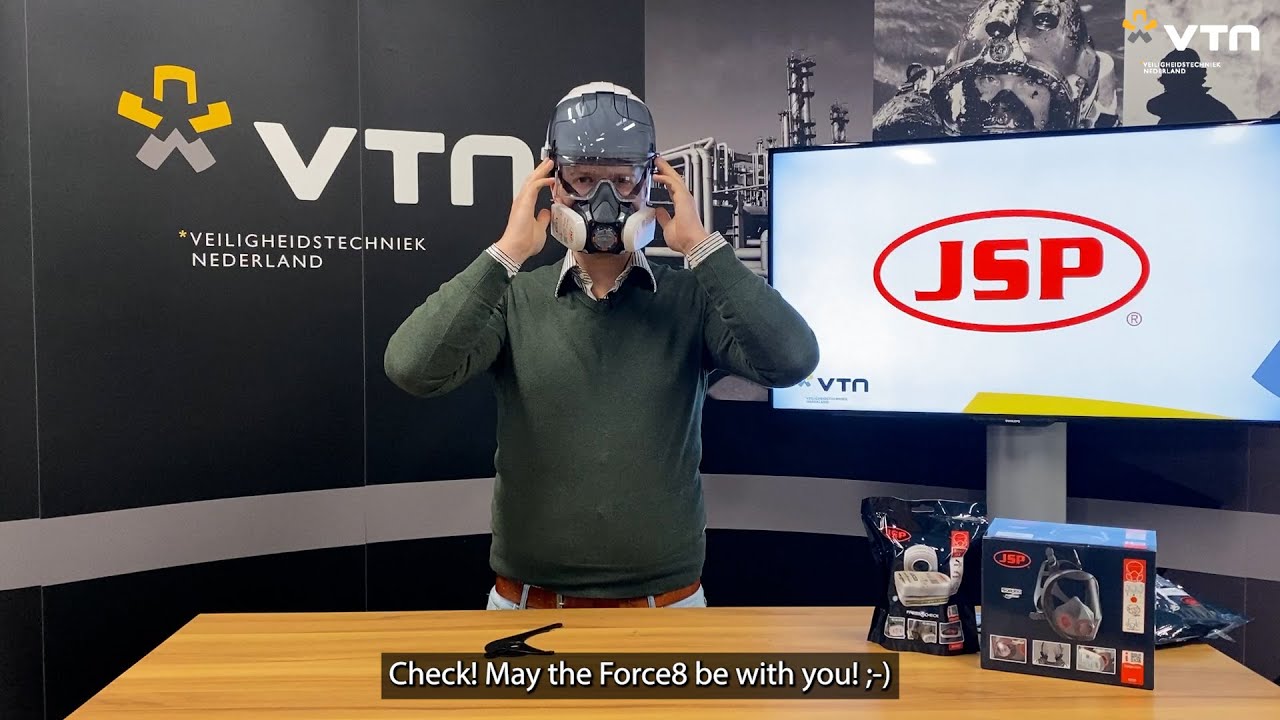 VTN - Korte Product Introductie JSP Force 8 Halfgelaatsmasker met PressToCheck P3 Filters