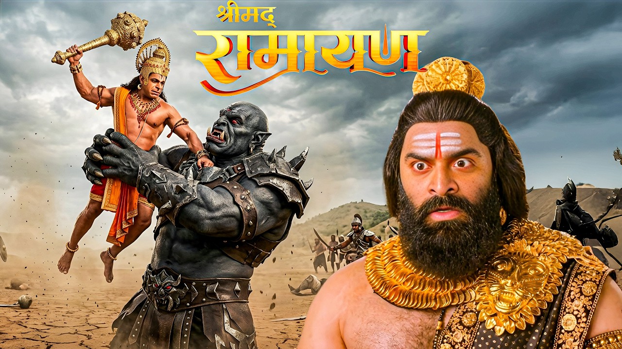 हनुमान को अपने मायावी राक्षस पर भरी पड़ता देख हैरान हुआ रावण || Shrimad Ramayan