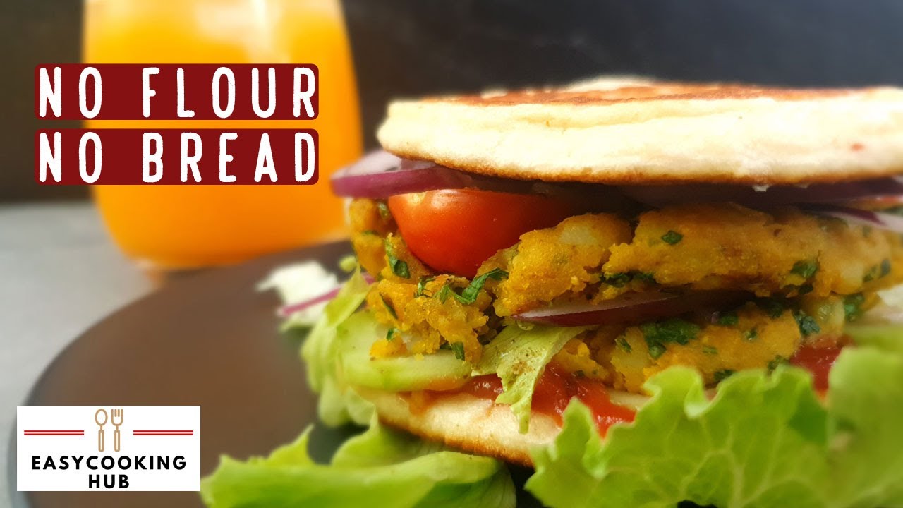 Burger recipe | No Bread No Flour| Healthy junk food recipe | Healthy burger  | EasyCookingHub