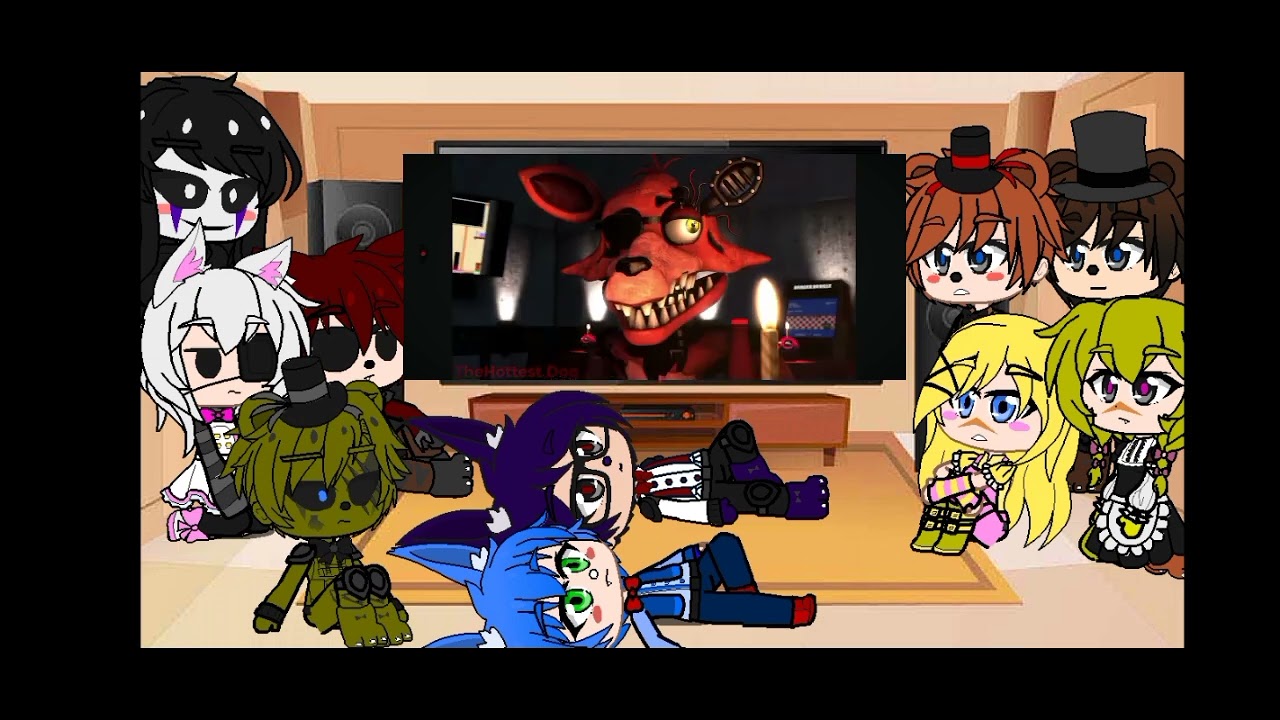 fnaf 1-2 react to five nights at Freddy's 8th anniversary special // gacha x fnaf // 
