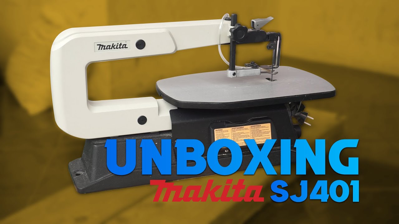 unboxing dan test scroll saw makita SJ401