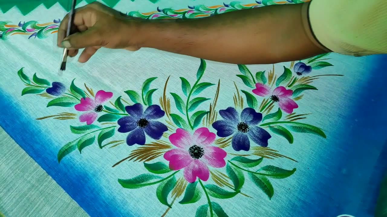 fabric painting || fabric painting on clothes easy || fabric paint easy