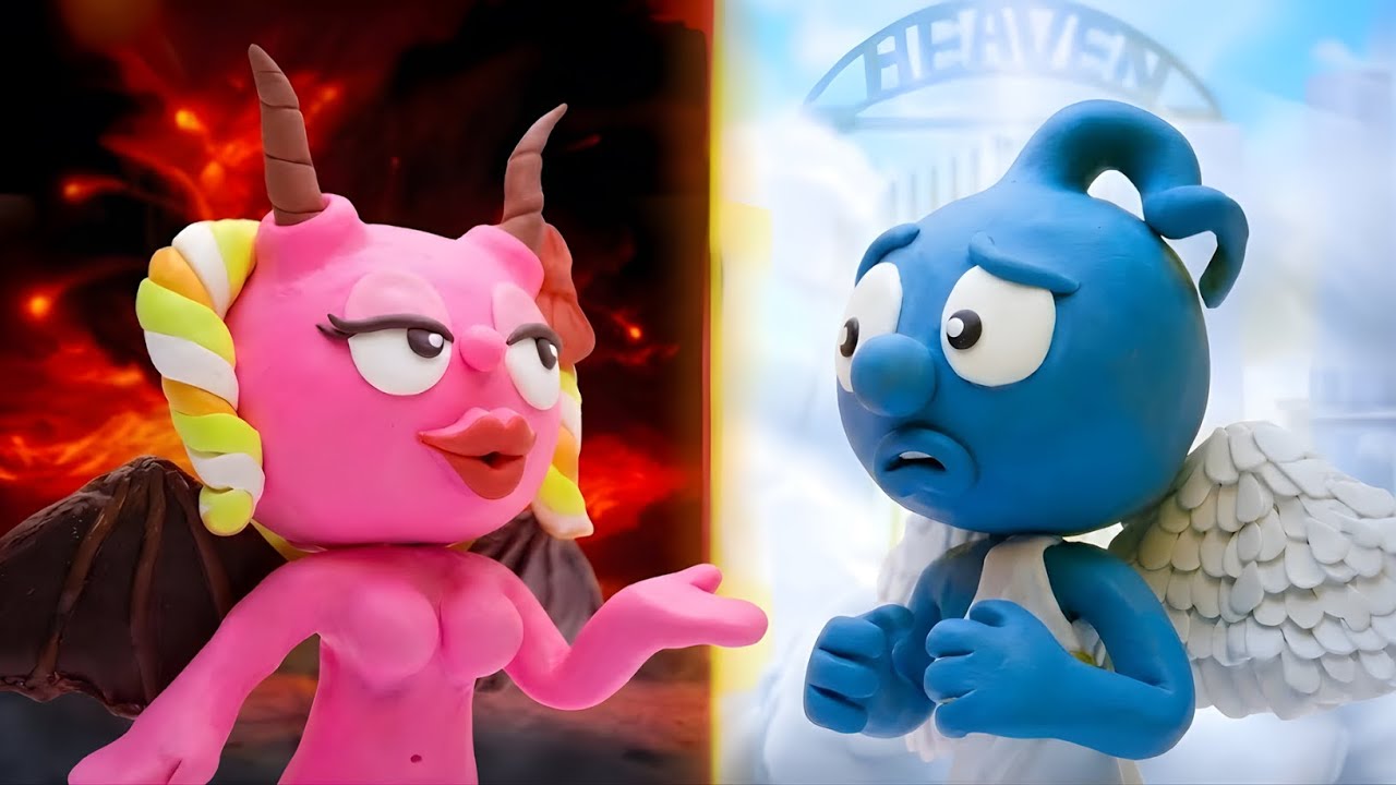 SAVING THE ENEMY! TINY Rescues PINKY from the ANGEL PRISON 😱 | Stop-Motion | Clay Mixer Heroes