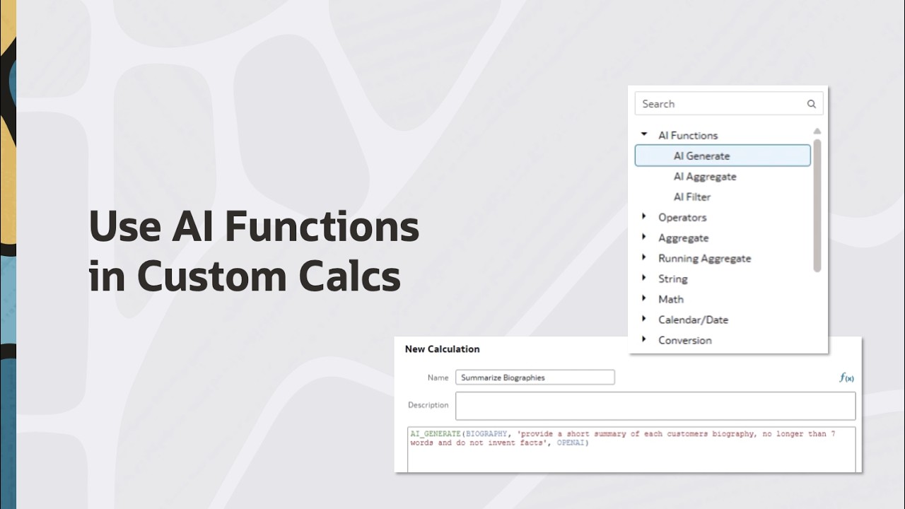 Use AI Functions in Custom Calculations in Oracle Analytics