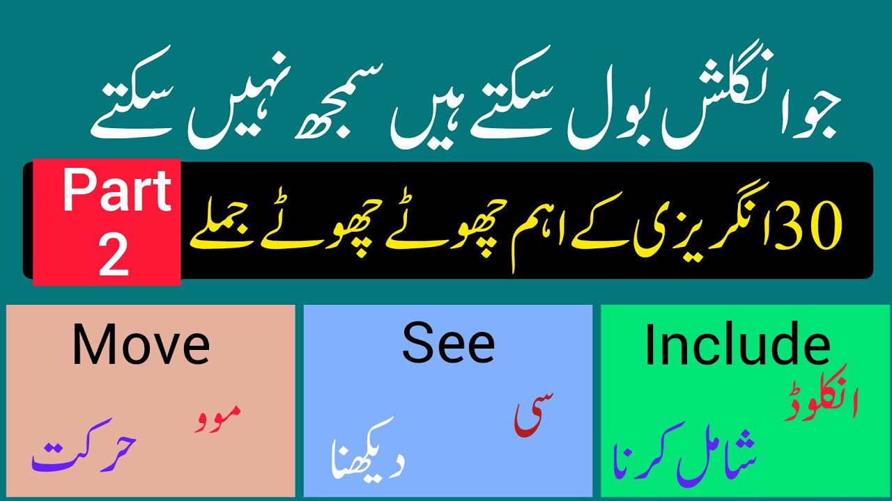 English To Urdu Vocabulary For Daily Use | Spoken English | English Words Meaning in Urdu