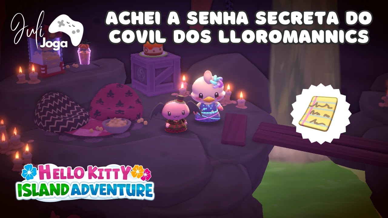 Descobri a senha secreta do Covil dos Lloromannic  | Hello Kitty Island Adventure PT-BR