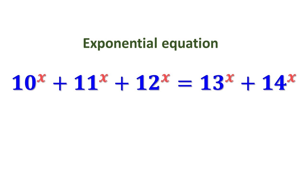 Can You Solve This Exponential Equation in 5 Minutes?