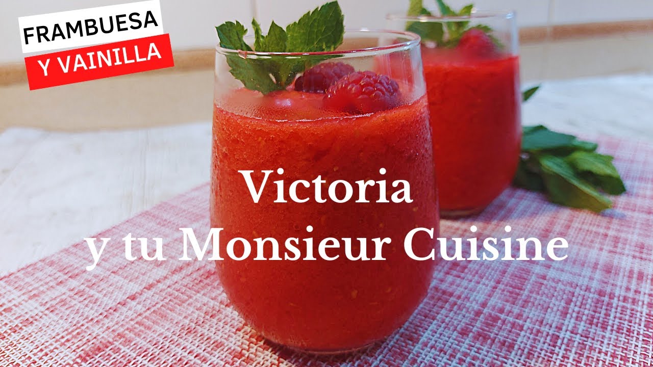 Batido de FRAMBUESA y VAINILLA en Monsieur Cuisine y Thermomix