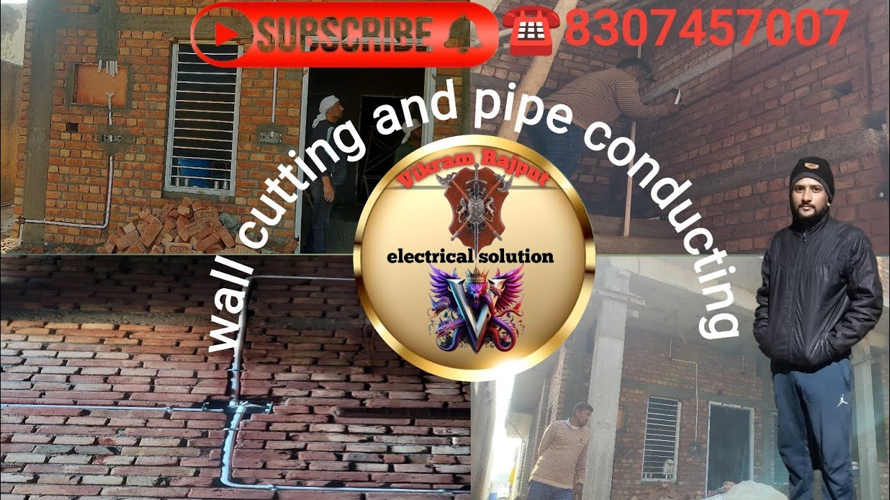 Wall cutting and pipe conducting 💡💡💡#youtube #electricalindia #construction #industrialelectrician