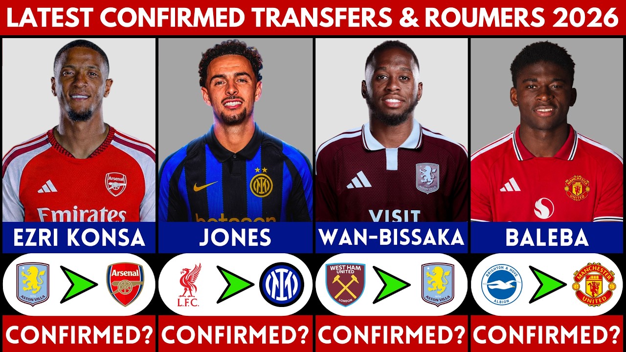 🚨 LATEST CONFIRMED TRANSFER NEWS AND RUMOURS 2026 | EZRI KONSA, JONES, WAN-BISSAKA, BALEBA.......