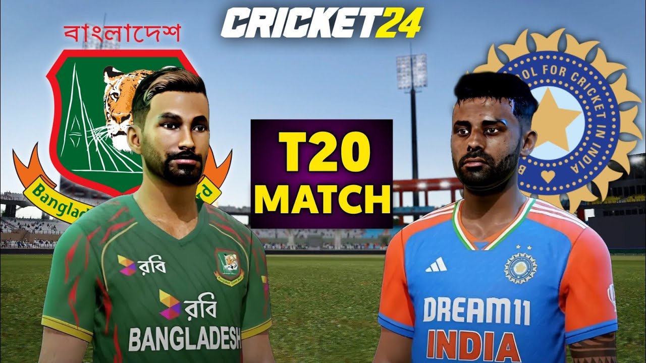 Бангладеш против Индии — матч T20 2024 — геймплей Cricket 24