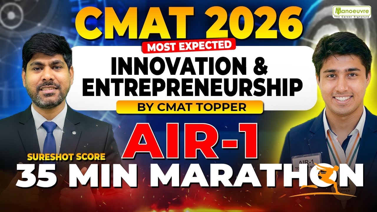CMAT 2026 Most Expected Sure Shot Innovation & Entrepreneurship Questions | 35 Minutes Marathon