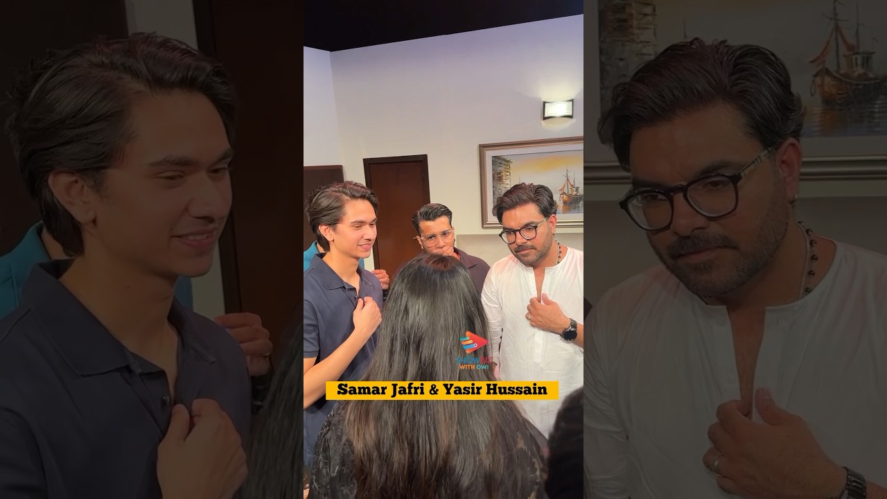 Samar Jafri with Yasir Hussain at Premiere of theatre drama Hotel Jaan e Jaan #samarjafri