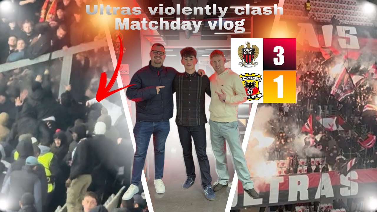 FANS CLASH IN CRAZY EUROPEAN DRAMA BETWEEN NICE & GO AHEAD EAGLE ULTRAS