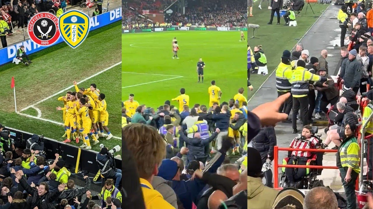 Leeds Fans Go Completely Crazy As Leeds United Win Yorkshire Derby Against Sheffield United