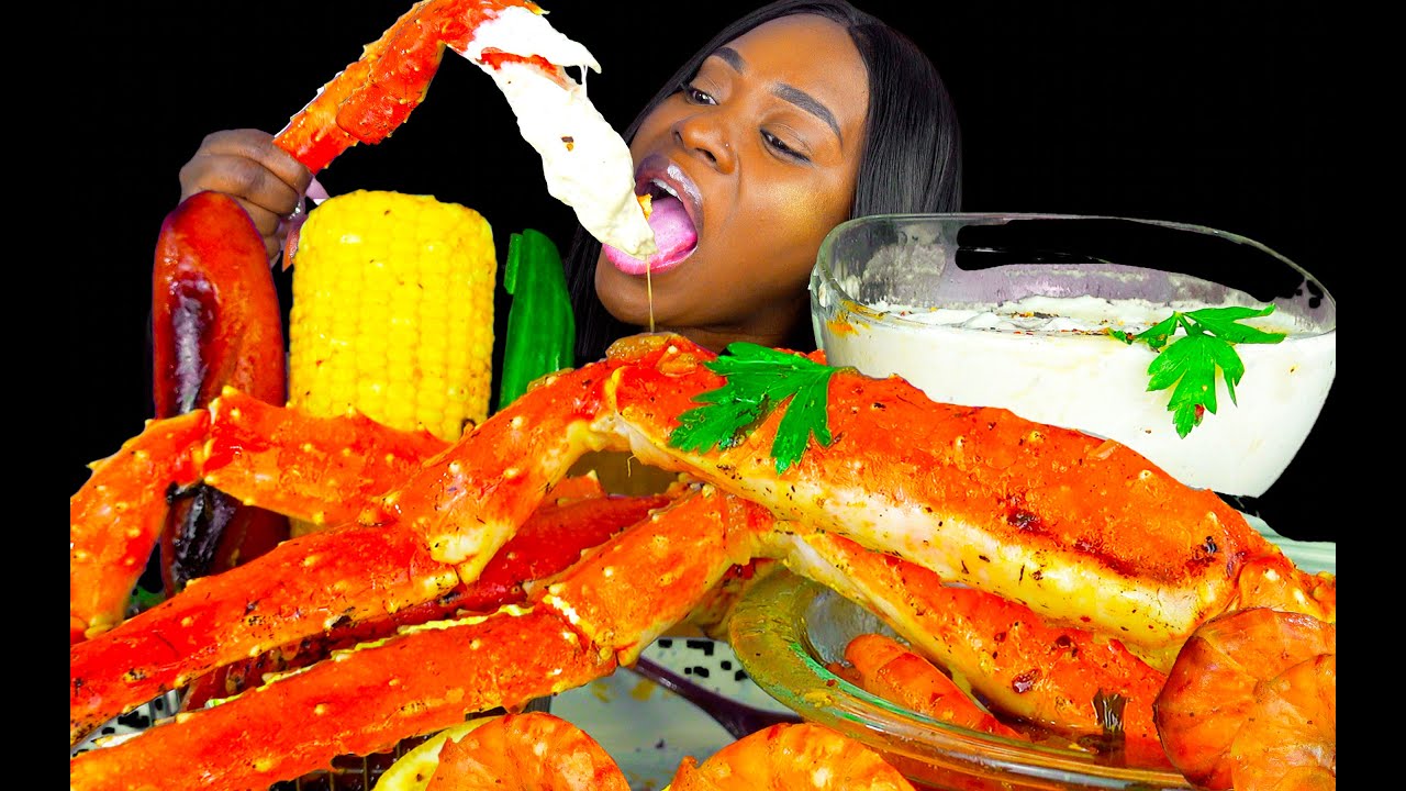 KING CRAB SEAFOOD BOIL MUKBANG | SEAFOOD ALFREDO SAUCE MUKBANG | CHEESE SAUCE