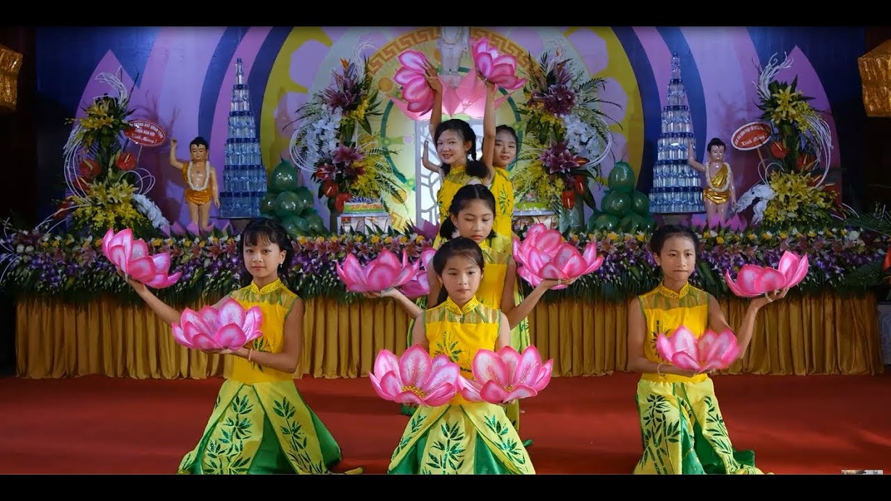 Múa Dâng Hoa - Ngày Rằm Tháng Tư hay nhất Lễ Phật Đản Chùa Vân Hội