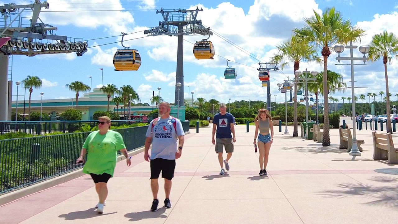 Walkway to Swan Reserve Resort from Disney's Hollywood Studios · Orlando Florida Walk 4K