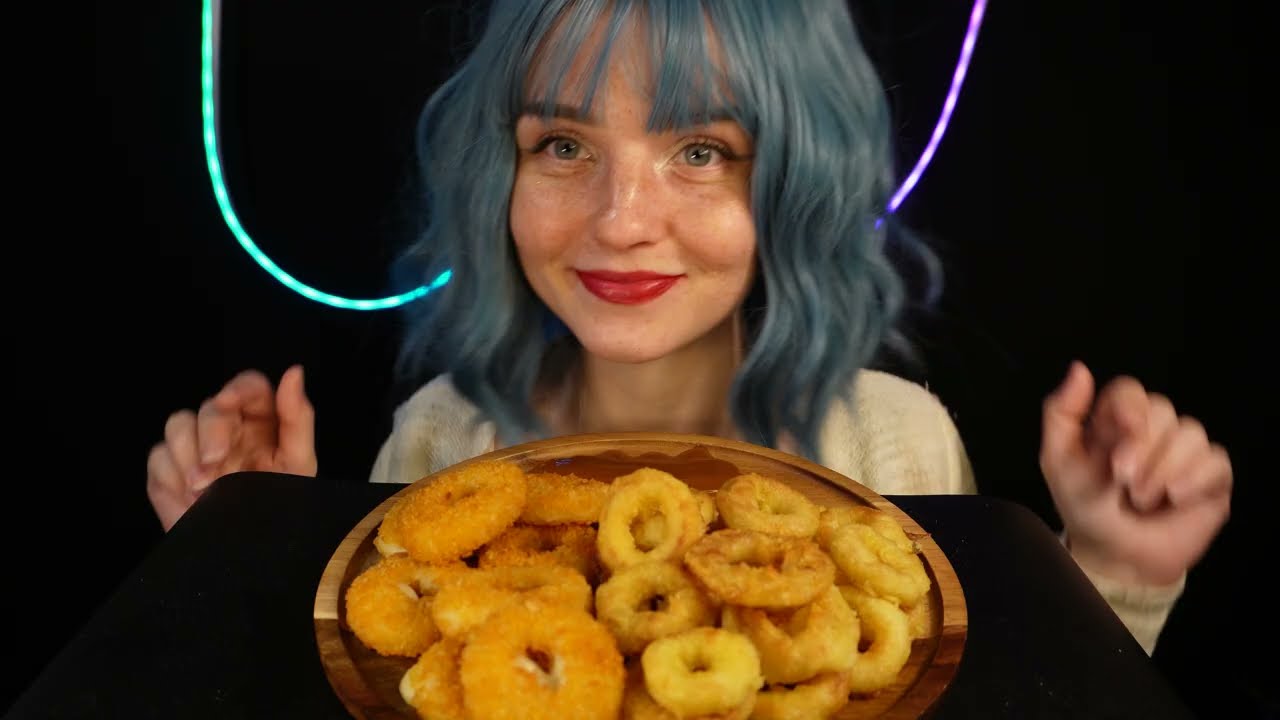 Mukbang Crispy Fried Squid Rings with Cheese