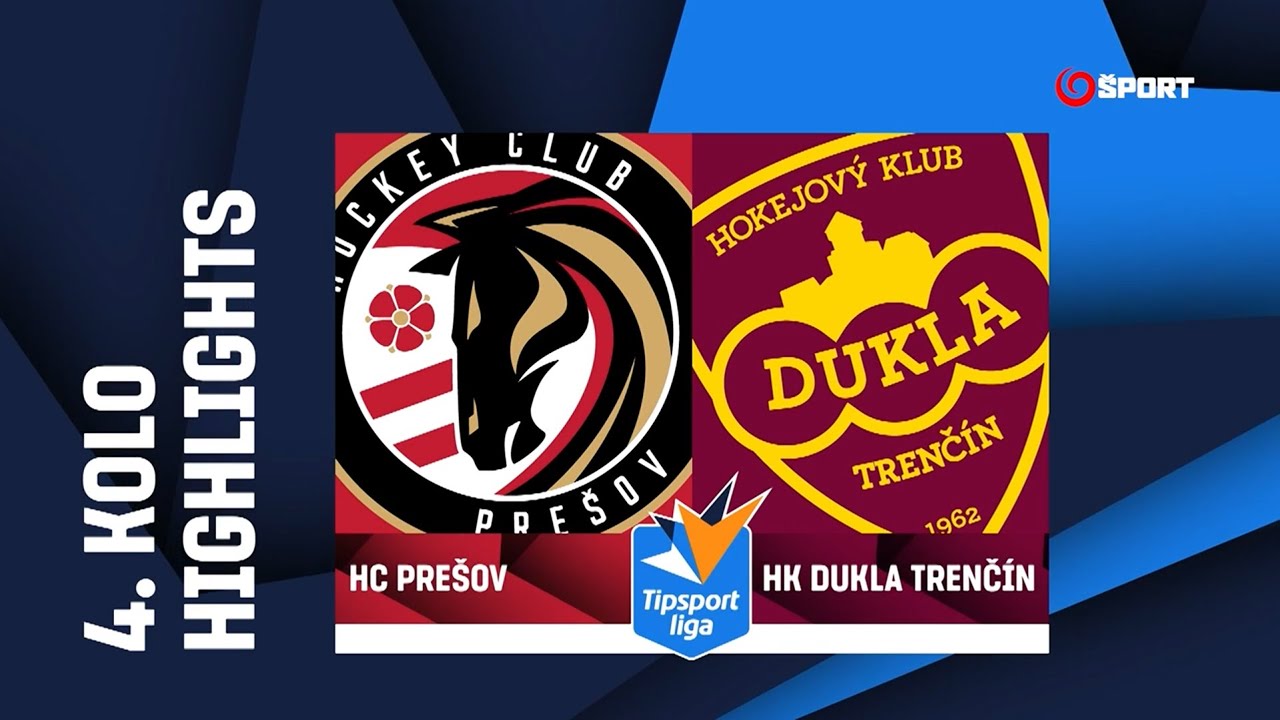4. kolo: HC Prešov – HK Dukla Trenčín 1:3 (0:2, 1:0, 0:1)