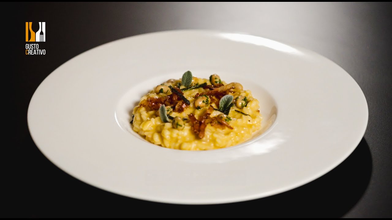 IL RISOTTO VIALONE NANO, CON FAGIOLI BORLOTTI E PANCETTA CROCCANTE